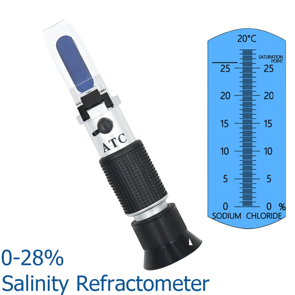 Marine Aquarium Refractometer - ATC Refractometer Seawater Salinity Meter 0-28%