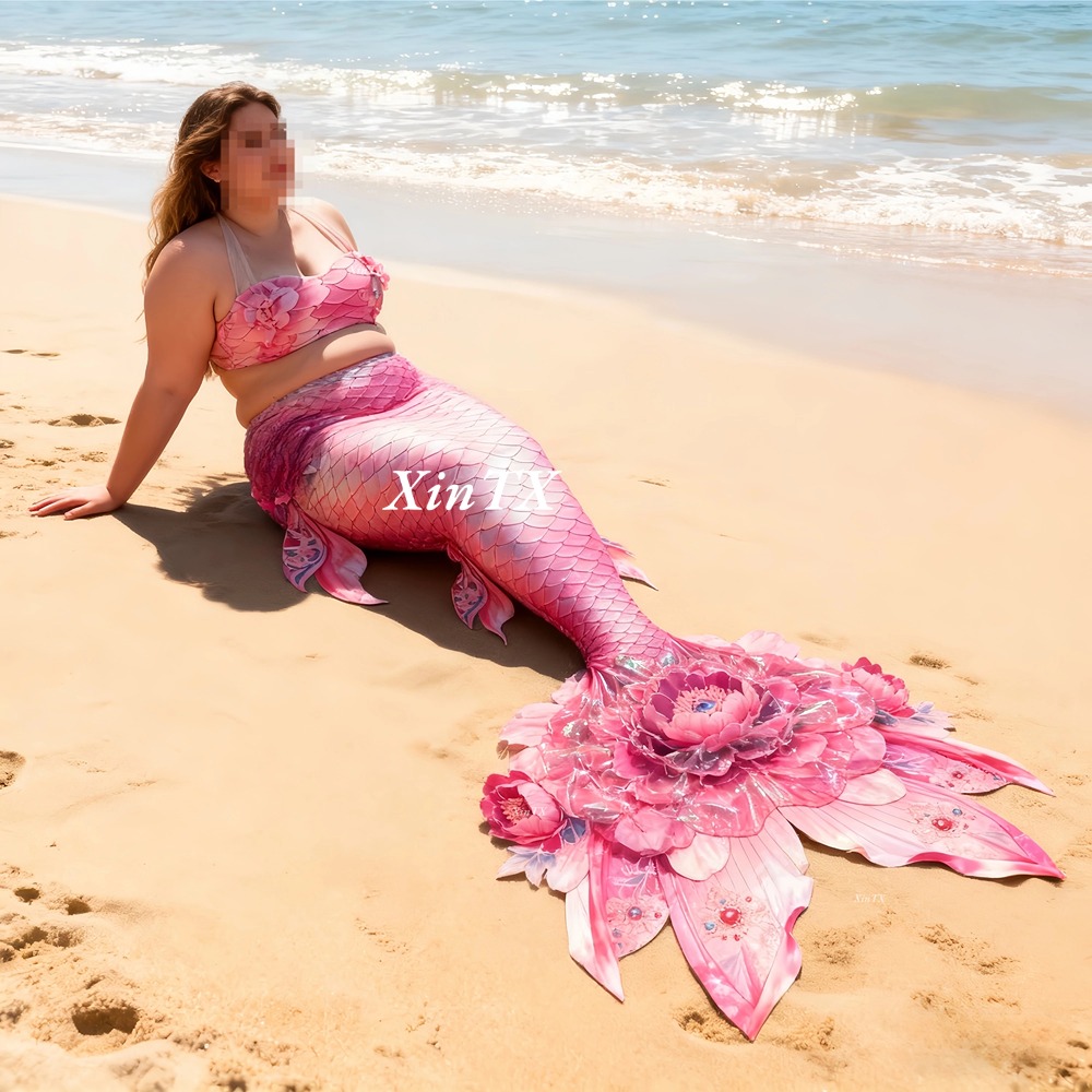 Aquarium & Marine Museum Kota Kinabalu - Mermaid Tail Peony Flower Plus-Size Women