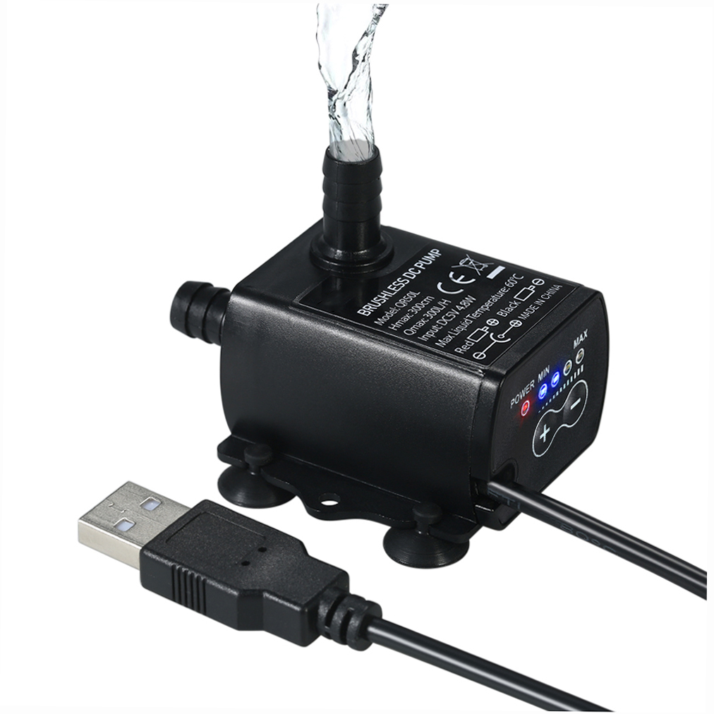 Marine Aquarium Return Pump - Ultra-quiet Mini USB DC5V 4.8W 300L/H