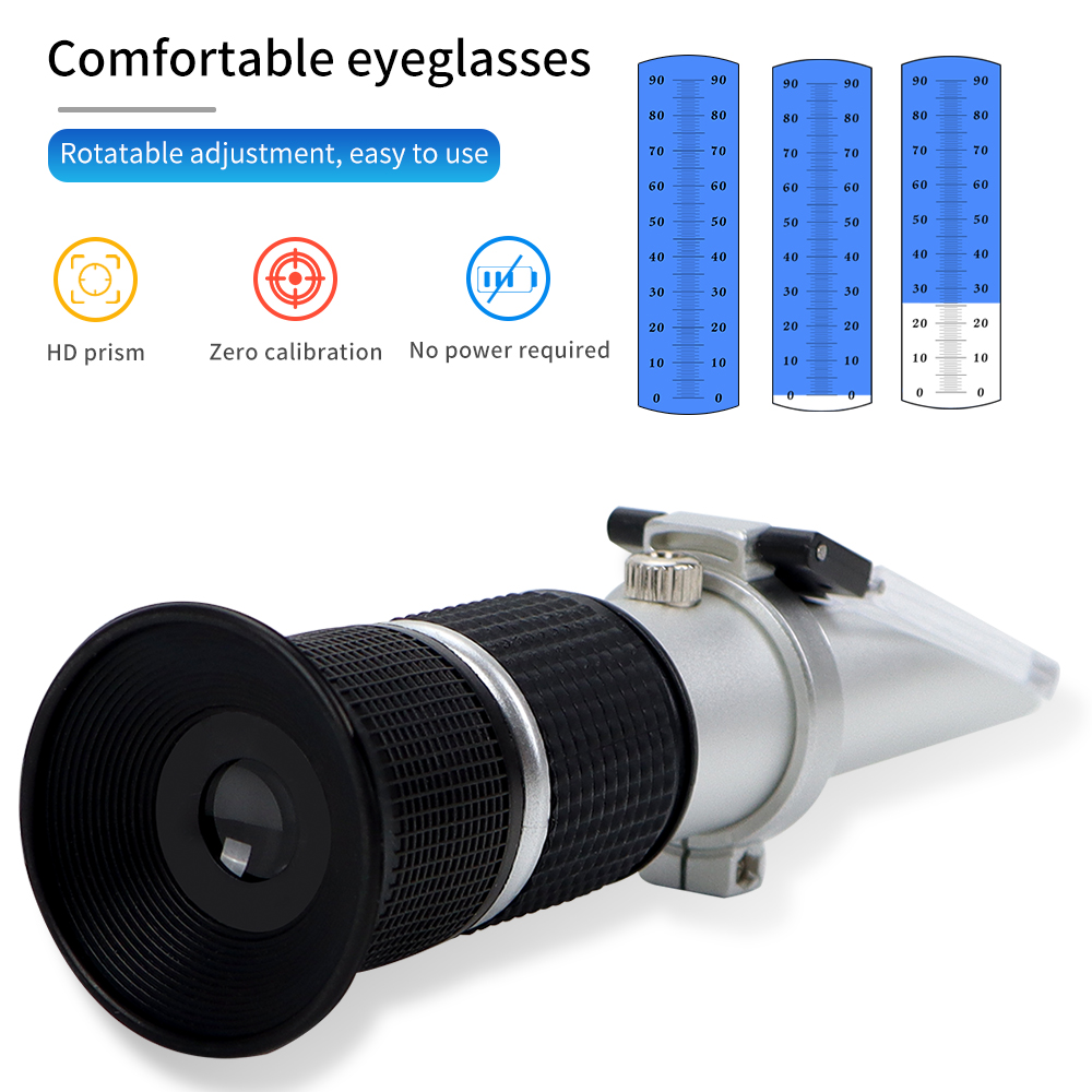 Marine Aquarium Refractometer - 0-90% Handheld Brix Refractometer Sugar Content