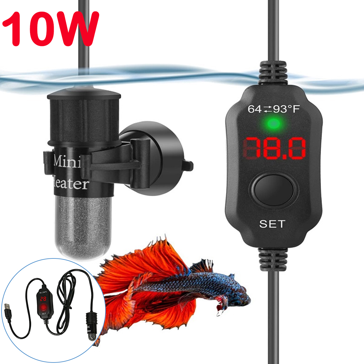 10W Adjustable Aquarium Heater - Marine Aquarium Nano review and price