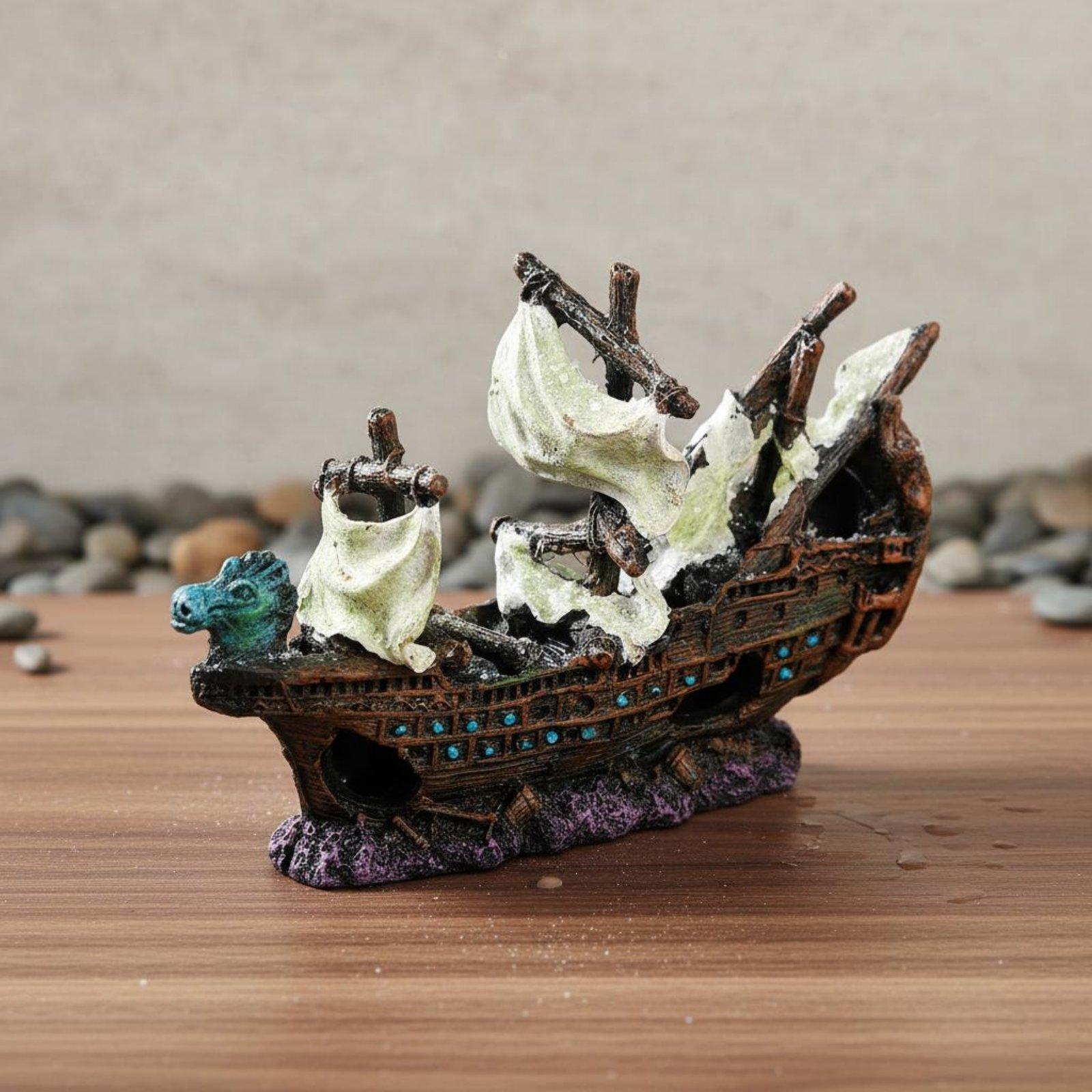 Fish Tank Resin Shipwreck Deco - Aquarium Marine Setup review and price